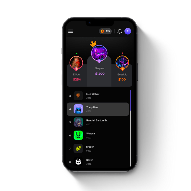 Gamified Rewards Platform Leaderboard UI